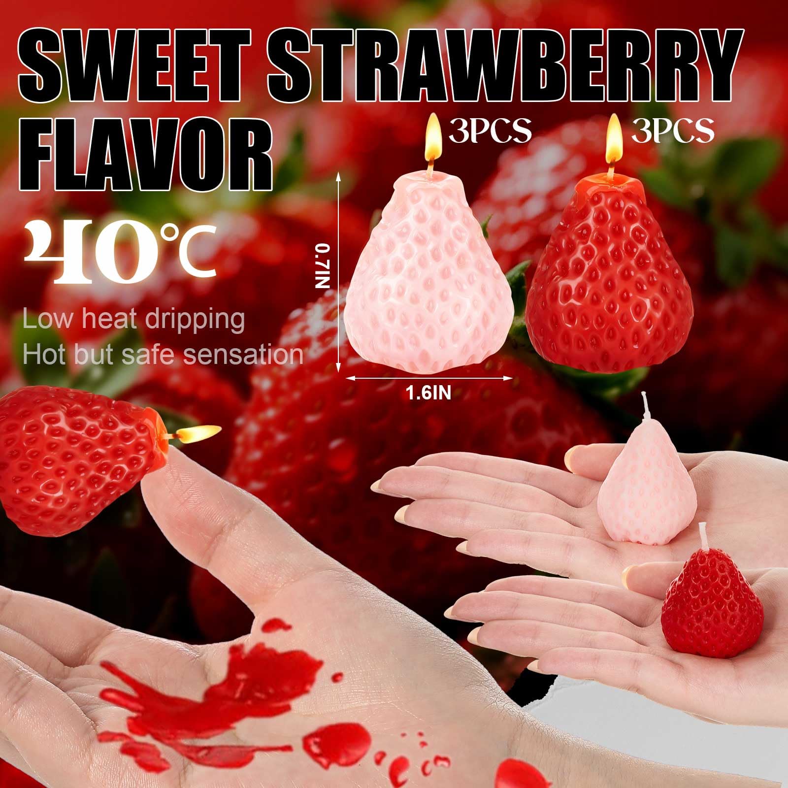 Tisancy 6 Pcs Low Temperature Candles, Romantic Valentine's Day Gifts Candles, Body Safe Wax Low Heat Dripping Play Smokeless Unscented Tea Lights for Valentine's Day Anniversaries Decor(Red, Heart)