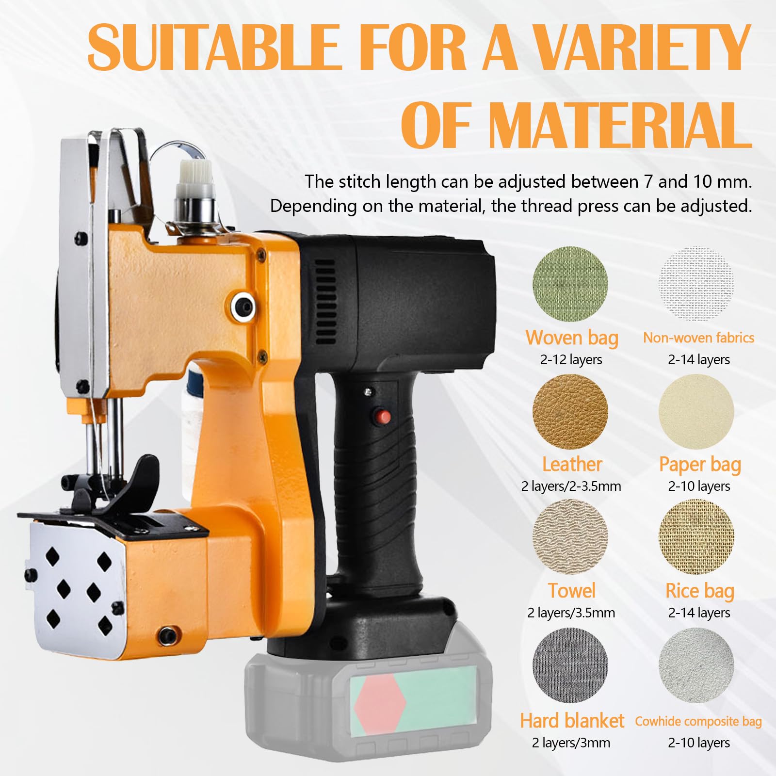 Tragbare Nähmaschine für Makita 18V Akku, Akku Sacknähmaschine Elektrische Beutelverschließmaschine Sacknähmaschine Abdichtmaschine für Gewebesack, Papiersack, Sandsack, Jutesack, Getreidesack