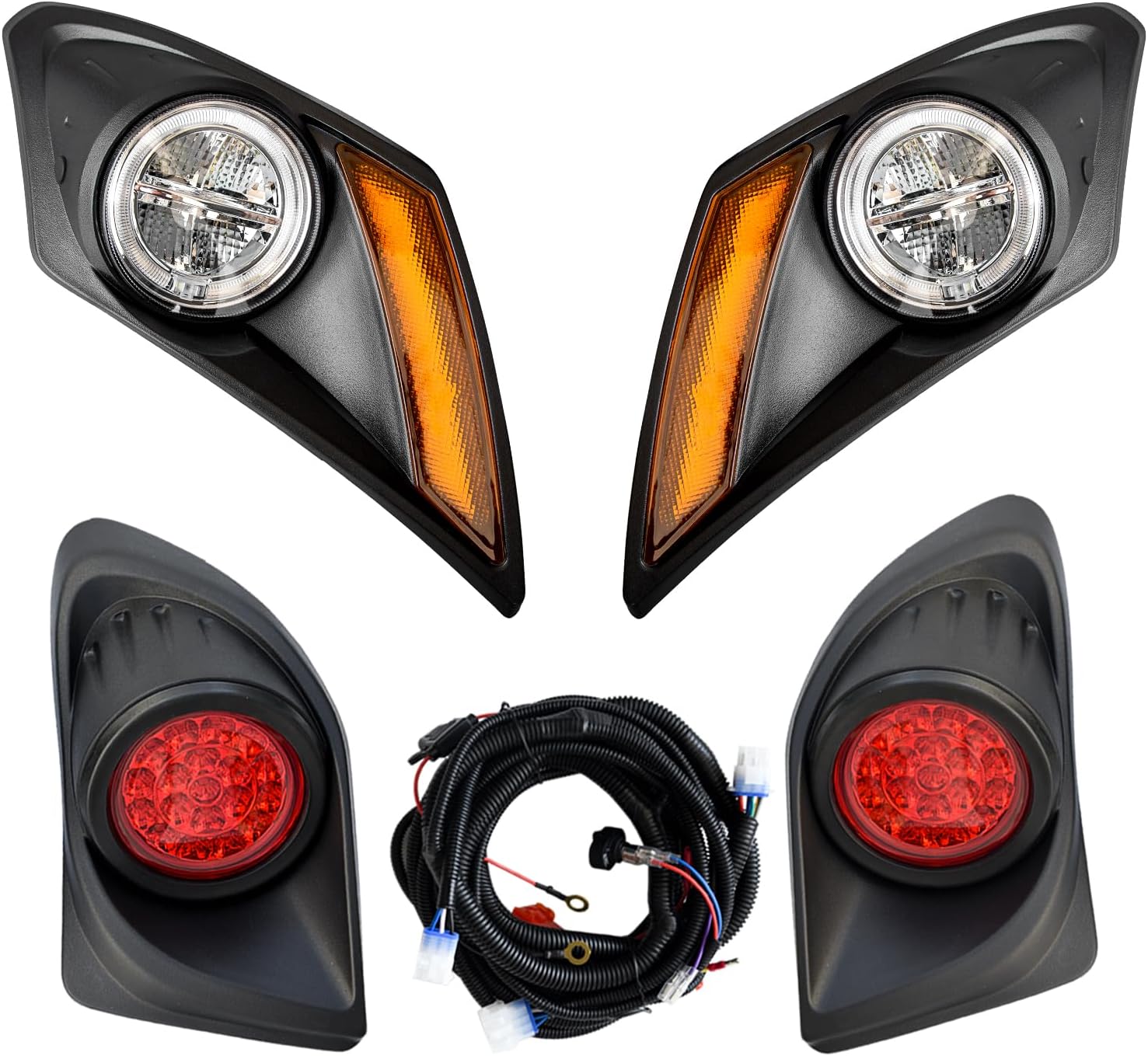 Golf Cart LED Head Tail Light Kits for YAMAHA DRIVE 2 Gas & Electric Models 12 Volts Front Rear Golf Cart Assembly Kits
