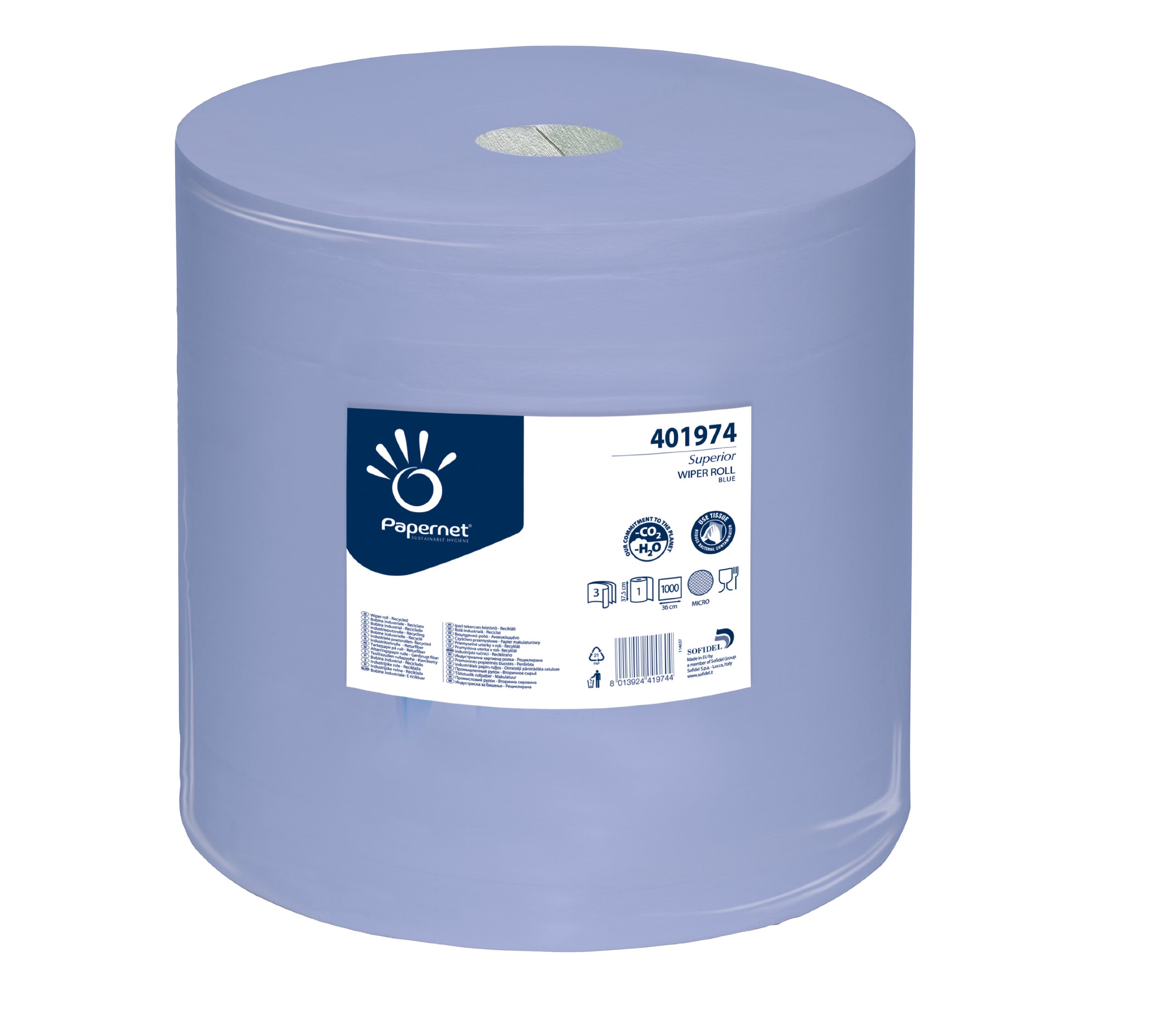 Putzrolle blau 3-lagig 1000 Blatt 36x36 cm perforiert saugstark Reinigunstücher Putzpapier Wischtücher