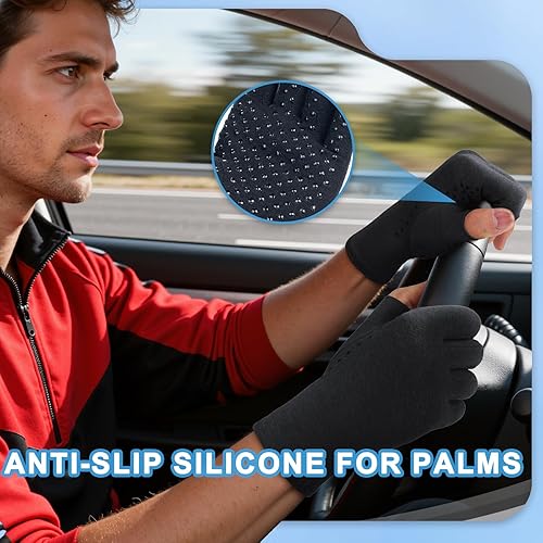 Miniatura 6 de 2 pares de guantes de compresión para artritis aliviar la artritis reumatoide osteoartritis dolor en el túnel carpiano guantes de compresión para