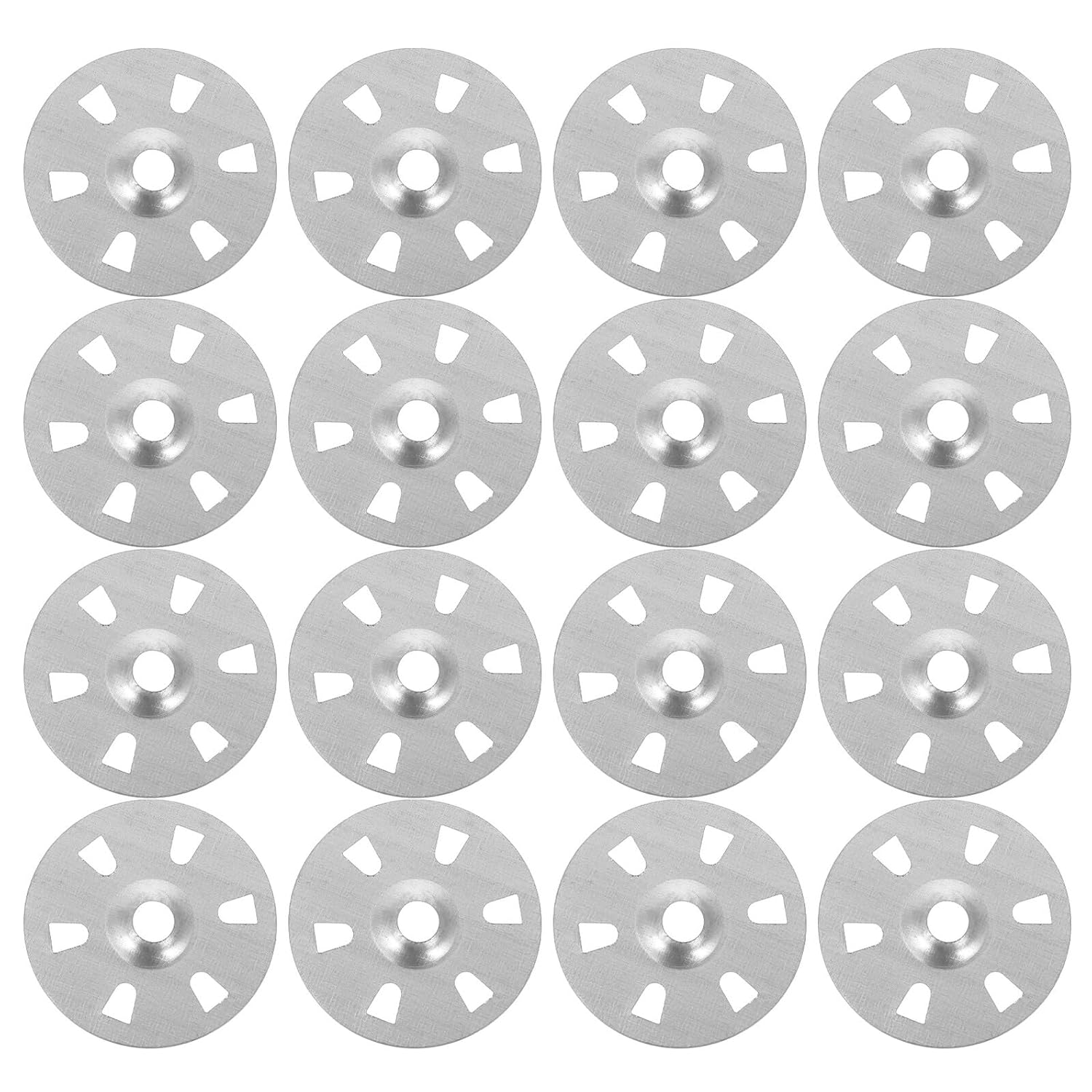 500pcs Metal Six-Hole Insulation Washers for Fixing Foam Board, Rigid Foam Nail Fastening Washers for Plaster and Polypropylene Insulation Panels