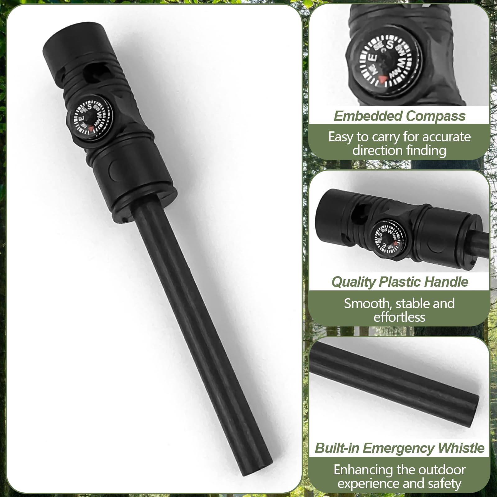 Set di 2 Pietra Focaia di Sopravvivenza, Acciarino di Fuoco Sopravvivenza, Selce per Fuoco, con Paracord di qualità Oltre, Raschietto per Campeggio Trekking Escursioni