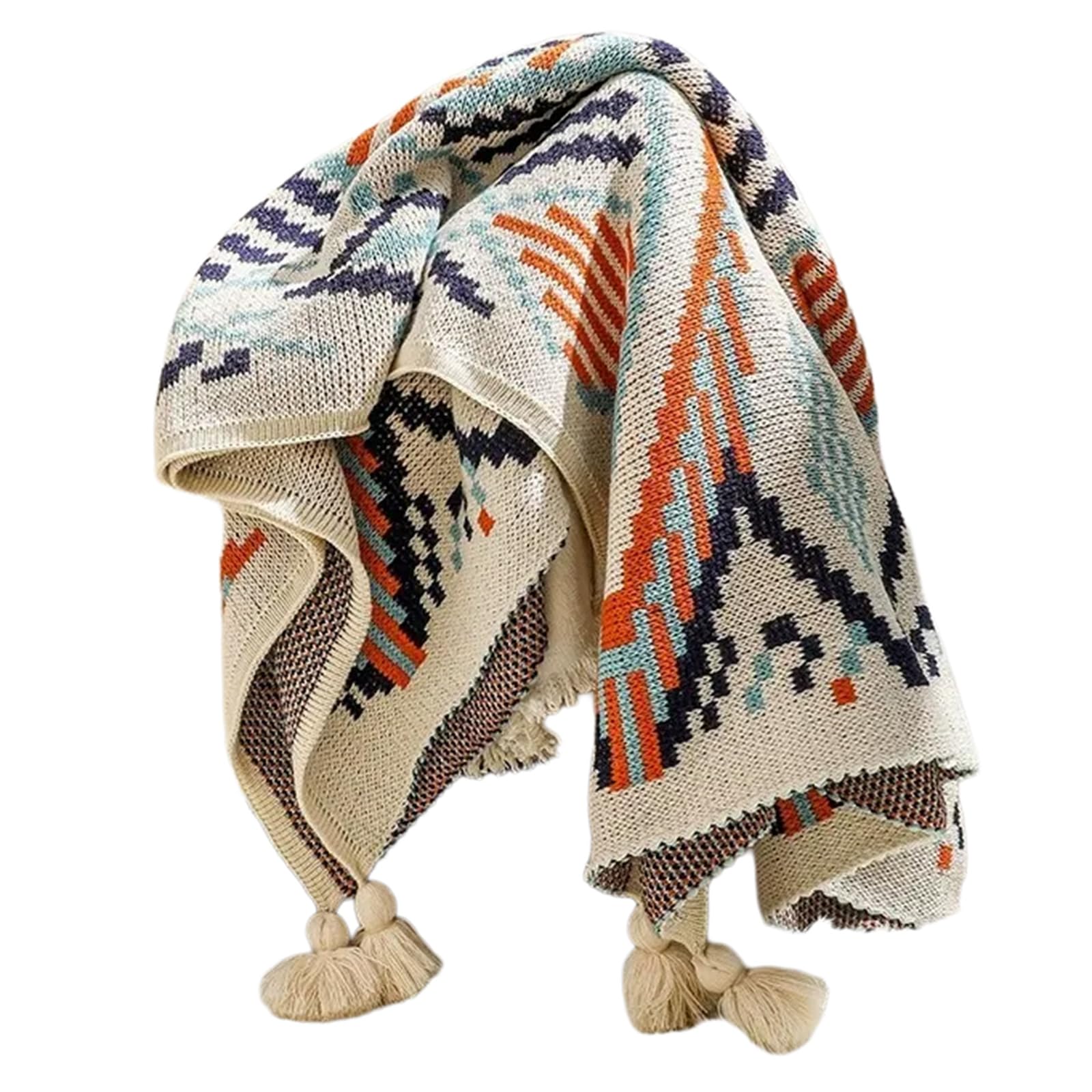 YWLUUOO Acrylic Bohemians Throw Blanket Sleep Blanket Travel Picnics Quilt Enhances Any Room with Its Warm Aesthetic Air Conditioning