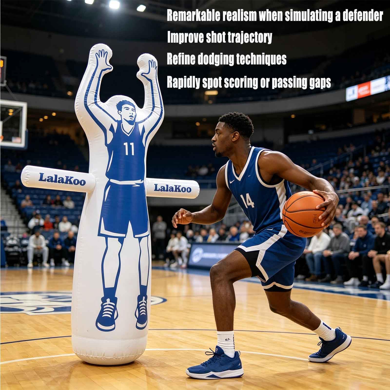 Maniquí inflable de baloncesto para entrenamiento de baloncesto, maniquí de entrenamiento laxo para practicar con bomba de aire, ayuda fácil para el movimiento