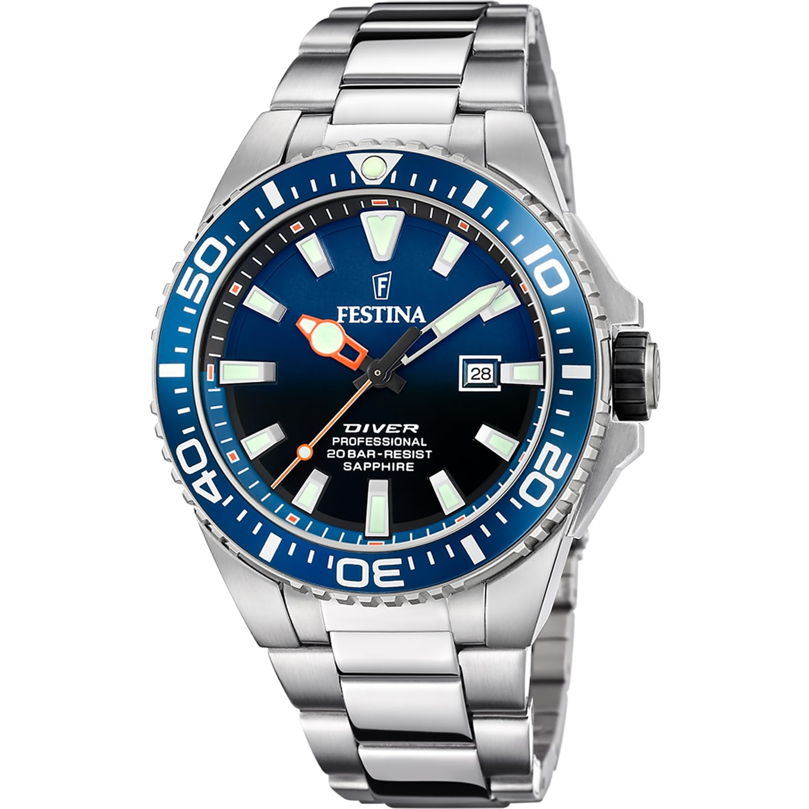 Festina Orologio Uomo Analogico in Acciaio Inossidabile 316l Argentato