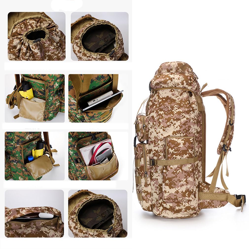 Plecak turystyczny, 70 l, plecak trekkingowy, wojskowy, plecak podróżny, duża pojemność, plecak taktyczny, plecak turystyczny, wodoszczelny, do podróży na świeżym powietrzu