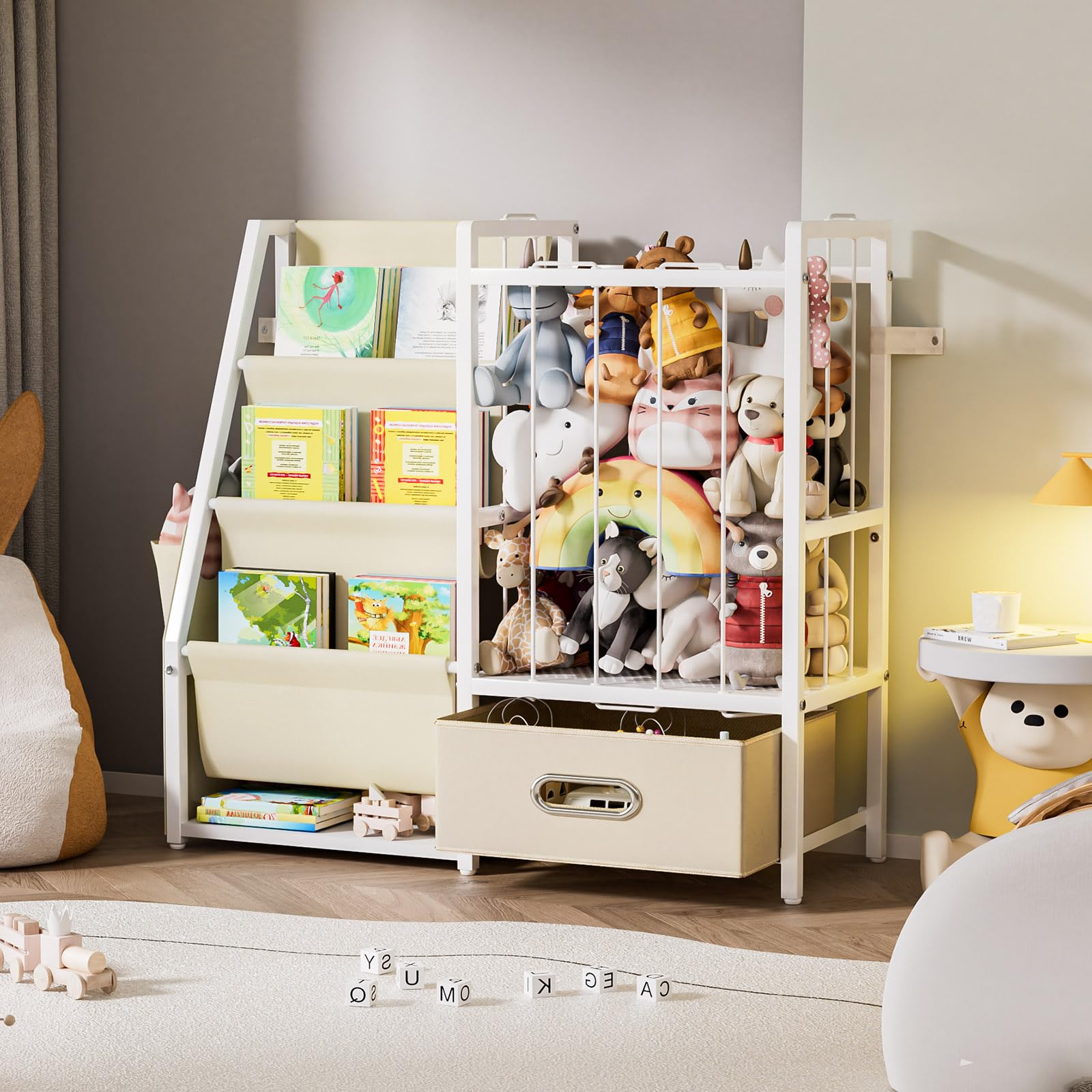 Yorbay Libreria per bambini, scaffale giocattolo, scaffale per bambini con 3 scomparti, scaffale per bambini per riporre libri fotografici e giocattoli, scaffale per bambini, adatto per cameretta dei
