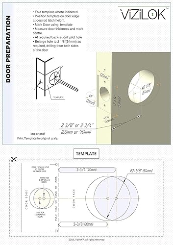 Miniatura 22 de VIZILOK Cerradura de puerta comercial para privacidad del baño, indicador ocupado vacante de alta resistencia en cromo satinado, grado ANSi 2