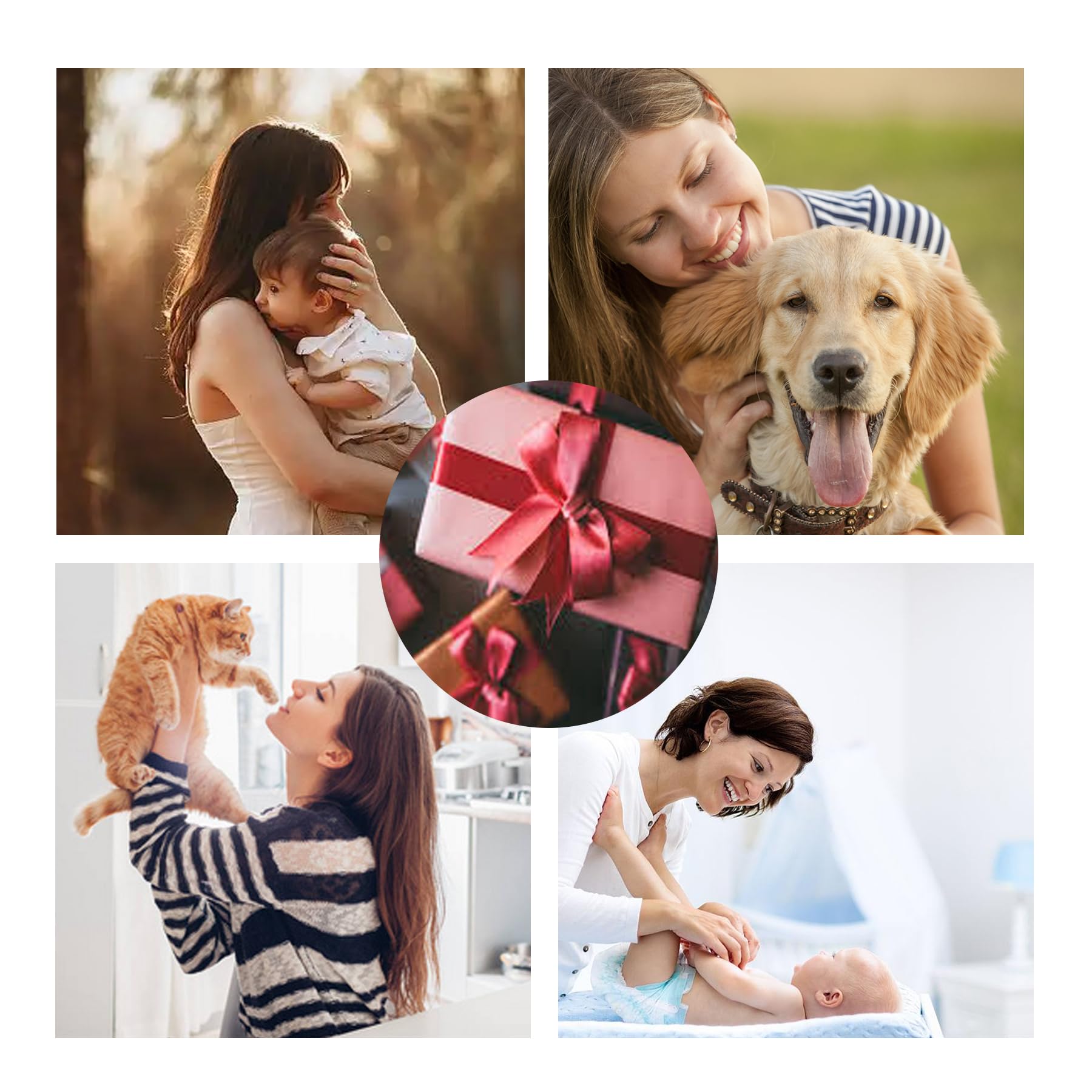 Kit Empreinte Bebe 6 Pièces Or et argent Empreinte Main Pied Bebe avec 12 cartes Kit Empreinte Chien Empreinte Chat Tampons d'Impression Sans Encre Cadeau de Bébé Souvenir