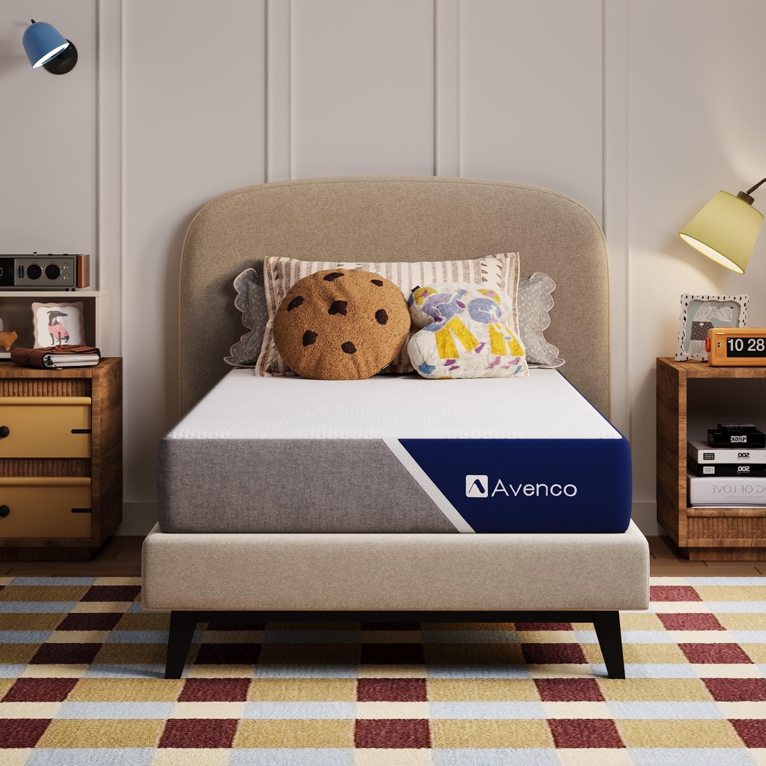 Avenco 8 Inch Queen Mattress with Open-Cell Foam for Breathable Comfort, Gel Memory Foam Queen Size Mattresses with Removable Cover, CertiPUR-US Certified Mattress in a Box