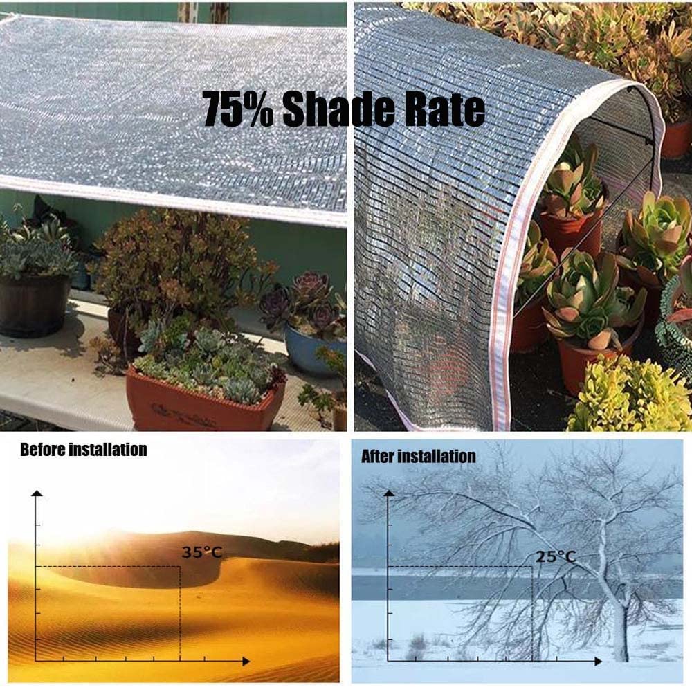 Reflecterend Aluminet Schaduwdoek, 99% UV-Bescherming, Zonnedoek Voor Kas, Tuin, Terras, Carport, Hondenhok, Pergola, Buitenafdekking Reflecterend Aluminet Schaduwdoek, 99% UV-Bescherming, Zonnedoek Voor Kas, Tuin, Terras, Carport, Hondenhok, Pergola, Buitenafdekking
