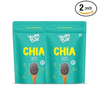 Yogabar Chia Seeds - Calcium, Iron & Zinc - Diet Food Healthy Snacks 1Kg (500g x Pack of 2) - image, photos