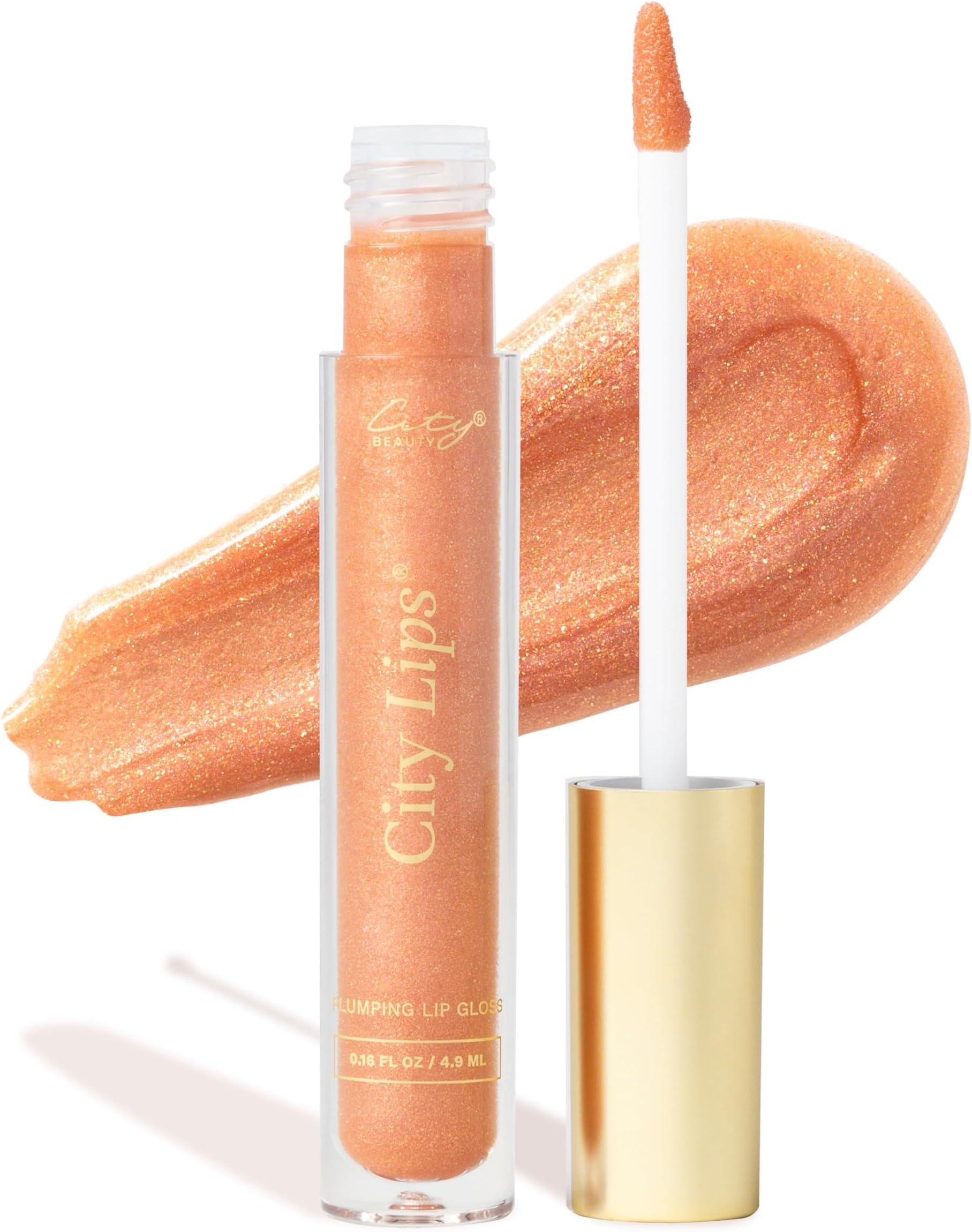 Lips - Plumping Lip Gloss - Hydrate & Volumize - All-Day Wear - Hyaluronic Acid & Peptides Visibly Smooth Lip Wrinkles - Cruelty-Free (Nude York)