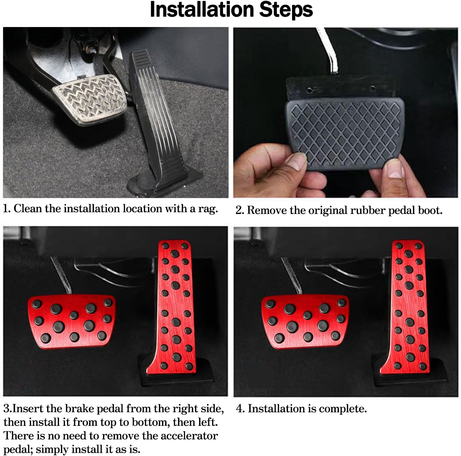 Kurtz Pedal Covers for Toyota Camry 2025 2026 for Brake and Gas Pedal Pad Aluminum-Alloy Anti-Slip Accessories(Red)