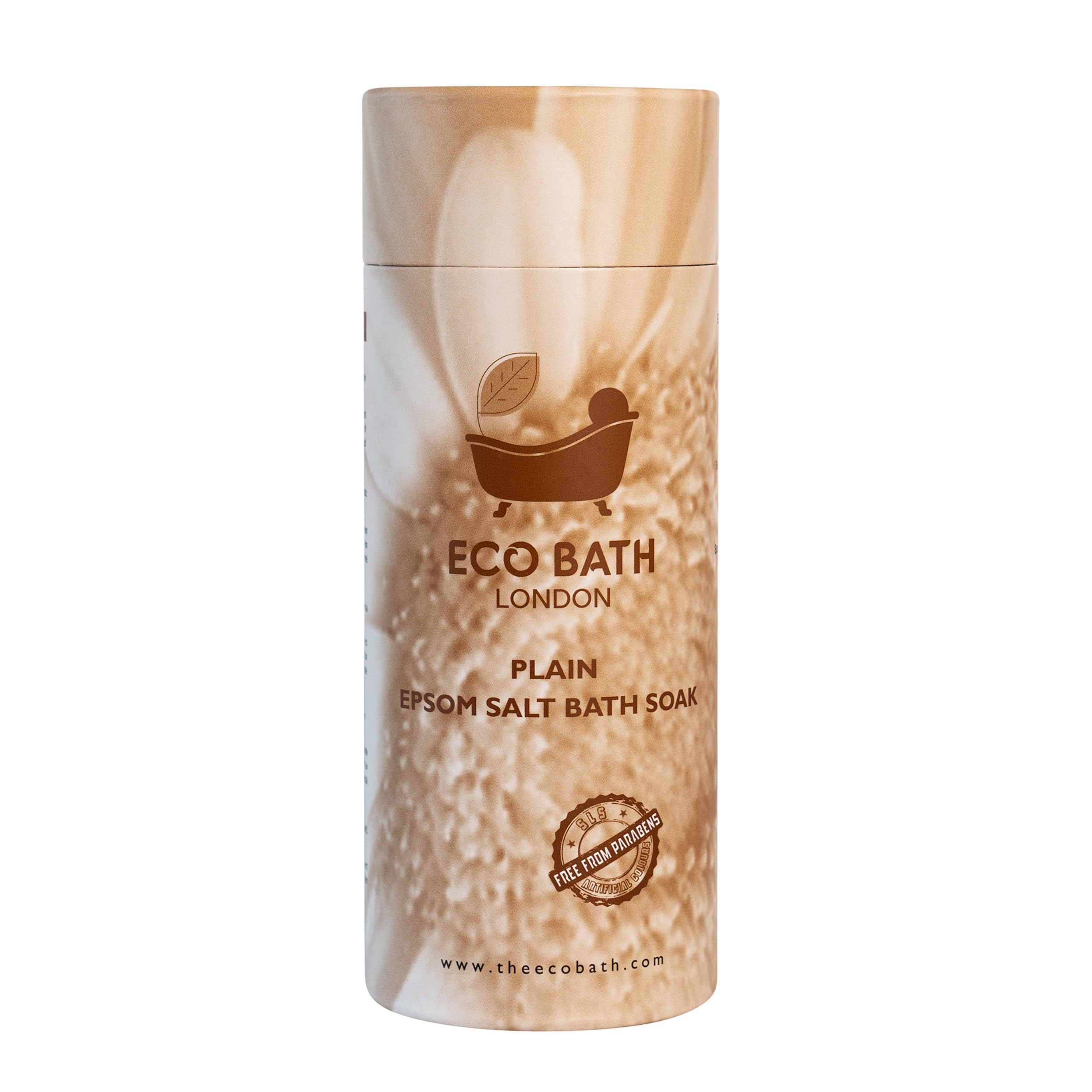 Eco Bath London Plain Epsom Salt Bath Soak - Tube 1kg, 100% Pure Epsom Salt, Magnesium Bath Salts for Skin Care