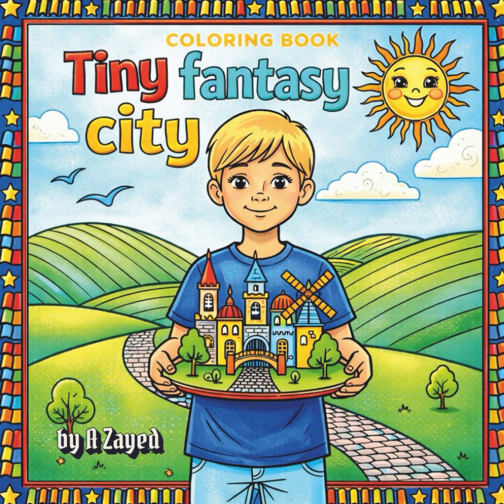 Tiny Fantasy City : A Magical Journey Fantasy Coloring Book for Kids and Adults | Cute Mini Cities, Whimsical Scenes