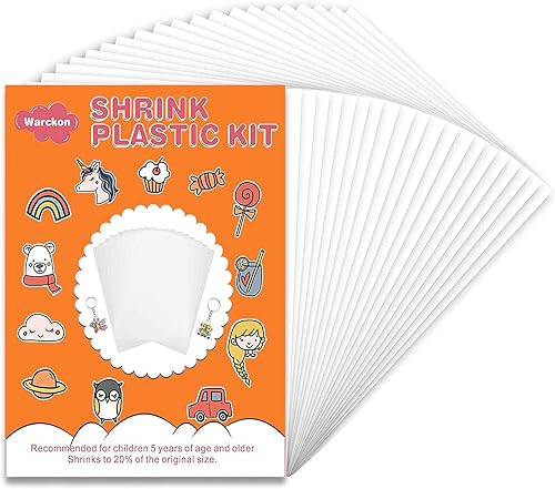 Warckon 12 hojas de plástico retráctiles tamaño A4, papel de películas retráctiles para niños, actividades de manualidades y manualidades, 8.3 x