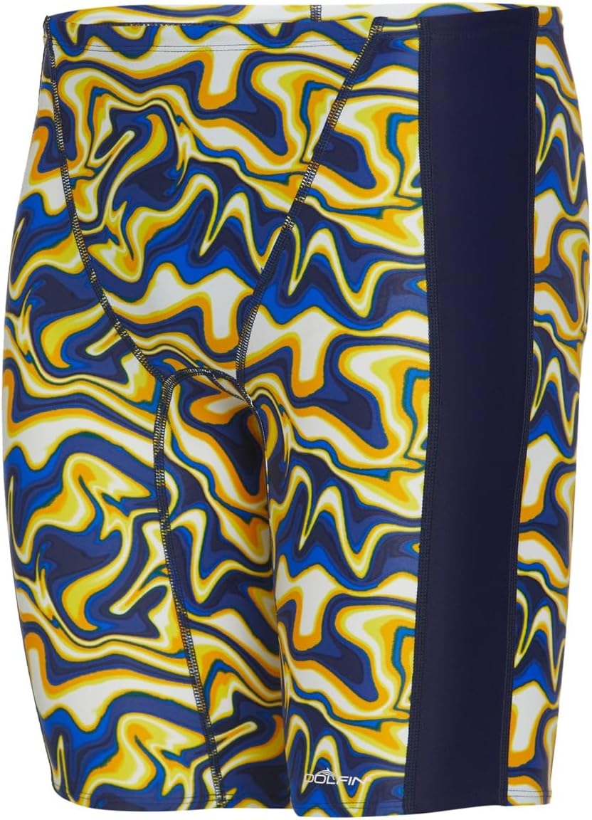 Dolfin Men's XtraSleek Eco Tectonic Spliced Jammer Swimsuit Tectonic Green