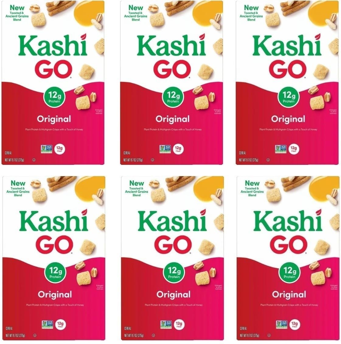 Cold Breakfast Cereal - Vegan Protein - Original byKashi- 12.3 Oz Box - Pack of 6