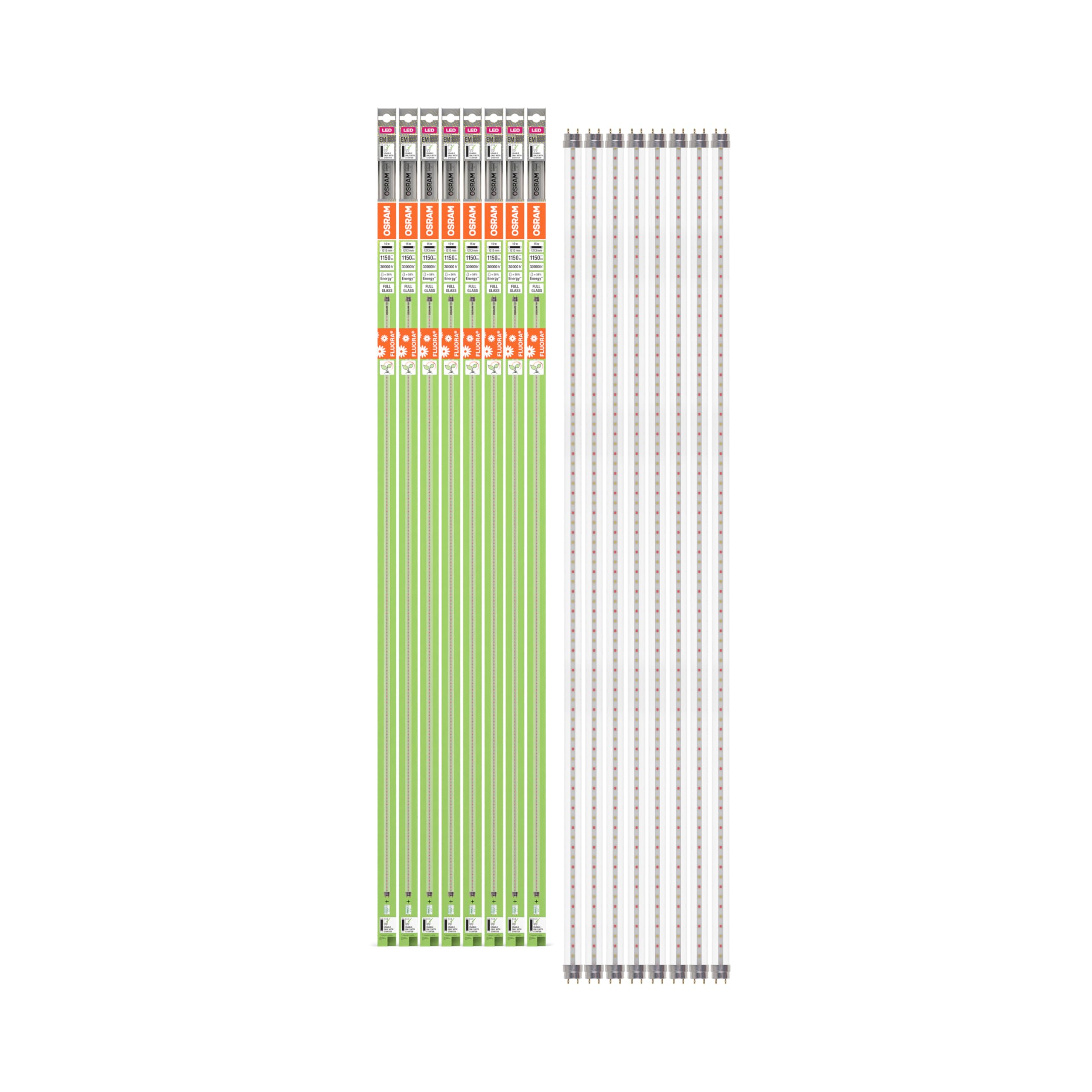 Osram LED TUBE T8 EM FLUORA 1200 mm, 15W, LED-Röhren zur Förderung des Pflanzenwachstums, 8-Pack