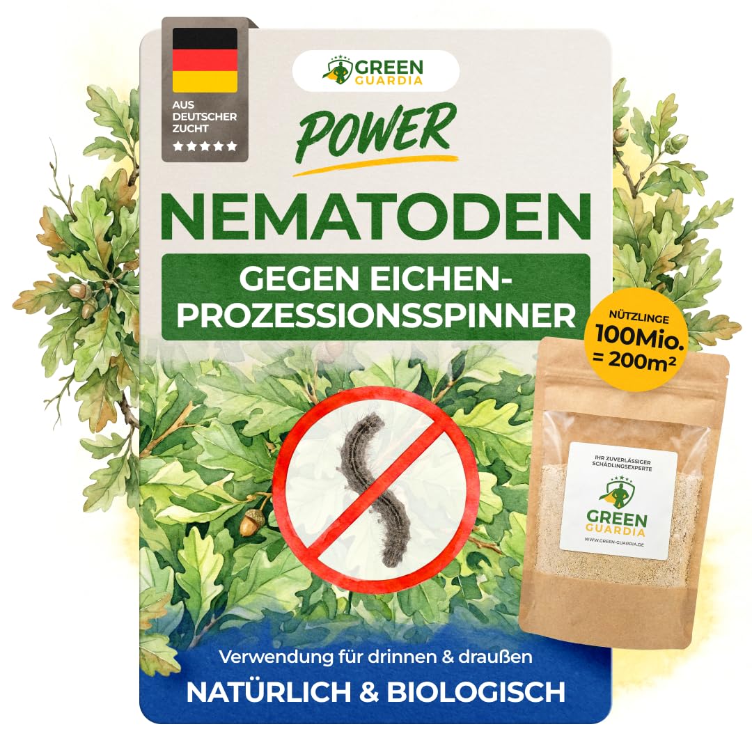 GREEN GUARDIA Item Name Nematoden gegen Eichenprozessionsspinner | 100 Mio. für 200m²-Biologische Nützlinge zur natürlichen Unterstützung | Für Eichen, Gärten, Parks, Grünanlagen & Landschaftsflächen