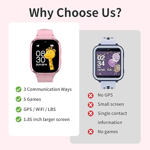 Miniatura 8 de Reloj inteligente 4G para niños con rastreador GPS, llamadas y mensajes de texto, reloj inteligente para niñas con videollamada, chat de voz,