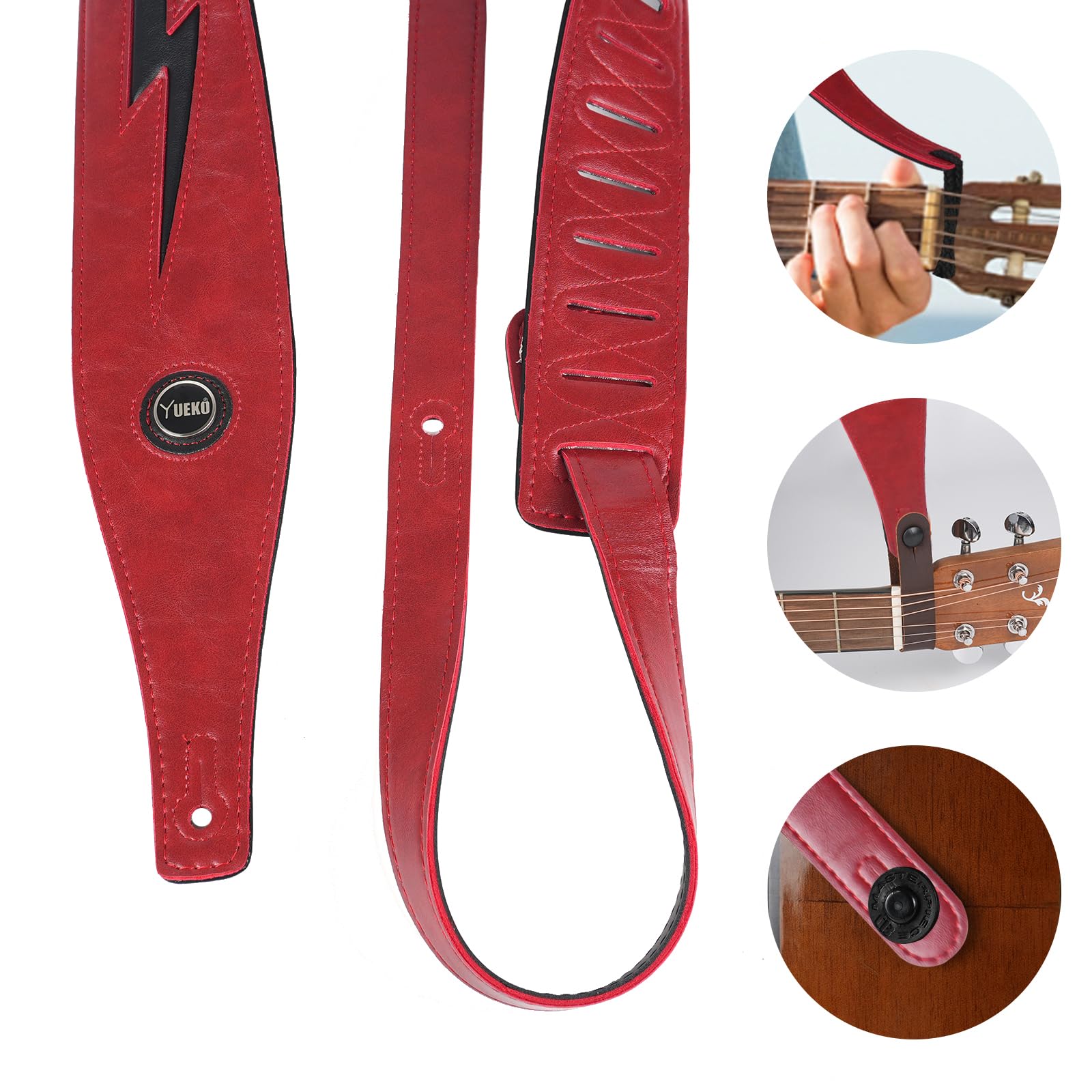 Tracolla per chitarra elettrica/basso con motivo a fulmini