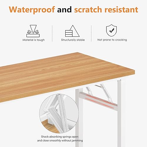Miniatura 83 de DlandHome Escritorio plegable pequeño de 31.5 pulgadas, escritorio de computadora para oficina en casa, mesa plegable para espacios pequeños, no