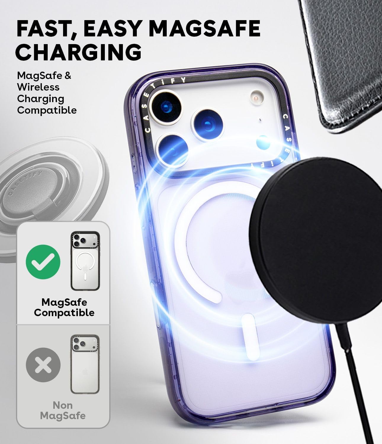 CASETiFY Impact iPhone 17 Pro Max Case [Slim/Compatible with Magsafe / 8.2 ft. 4X Military Grade Drop Protection] - AF Dream FLWRS - Clear Black - Image 3