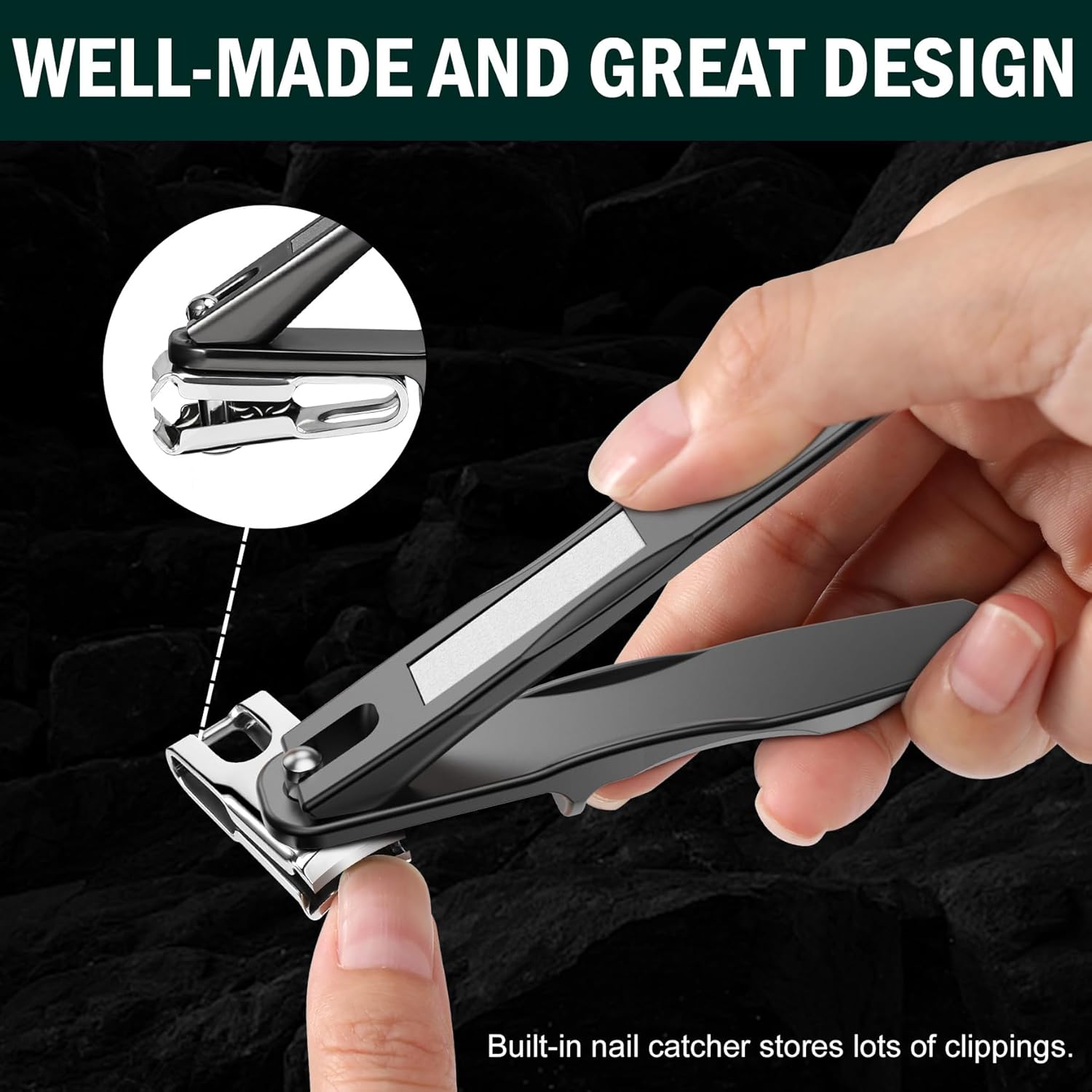 FV Rotating Nail Clippers for Seniors, Adjustable Jaw Lar
