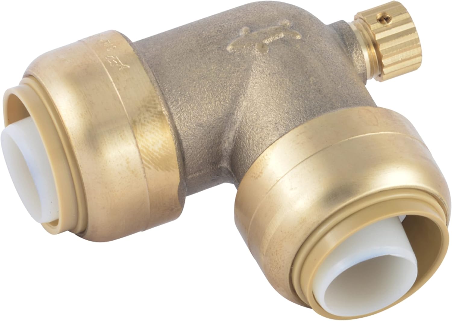SharkBite 1 Inch 90 Degree Elbow with Drain Vent, Push to Connect Brass Plumbing Fitting, PEX Pipe, Copper, CPVC, PE-RT, HDPE, U5260LFA