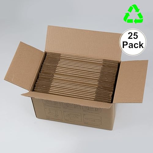Miniatura 59 de Cajas de envío de 6 x 6 x 2 pulgadas, paquete de 25 cajas de cartón corrugado marrón para pequeñas empresas, embalaje y correo Marrón,Blanco