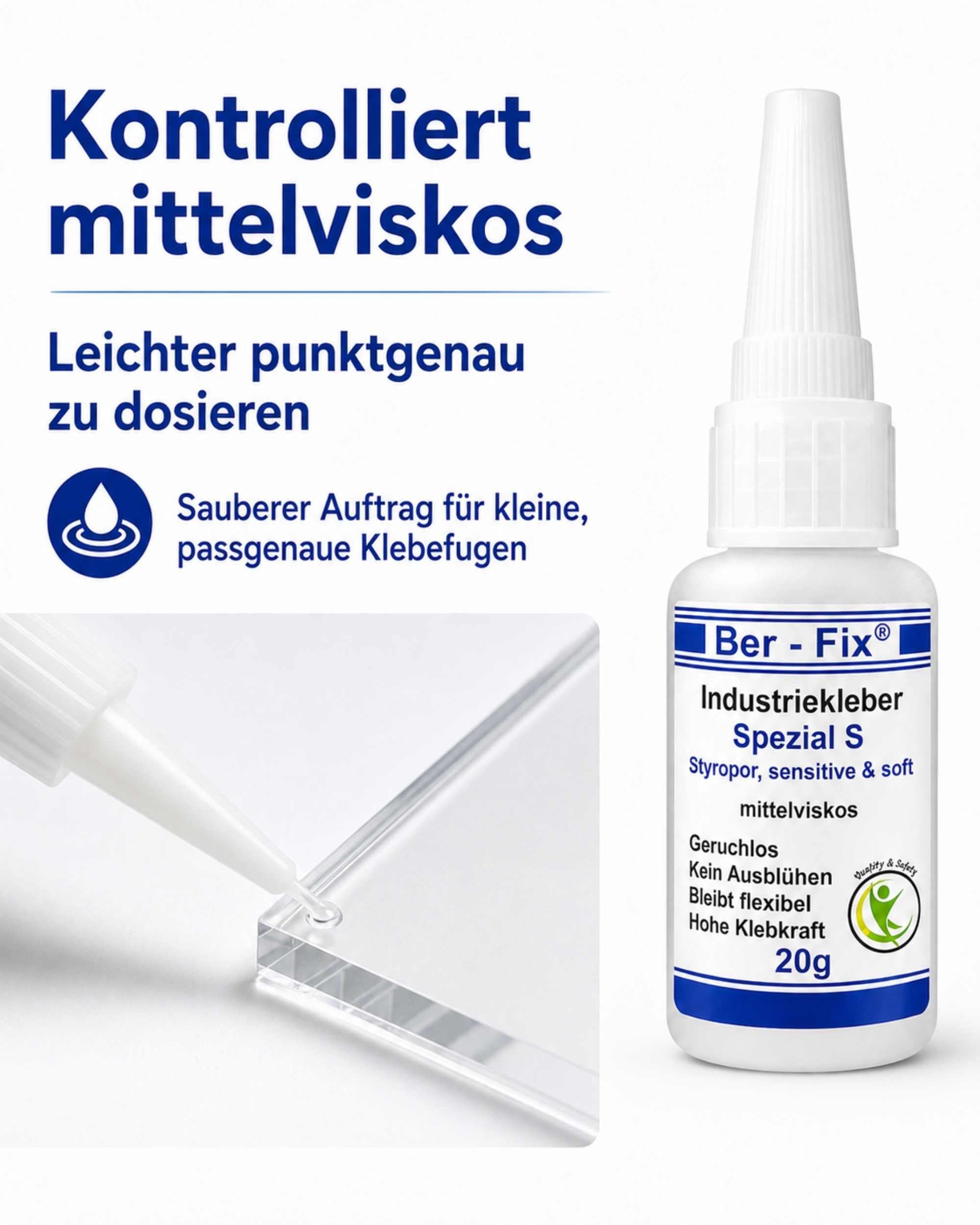 Ber-Fix Spezial S PMMA Acryl 50g + Leerflasche + Feindüsen