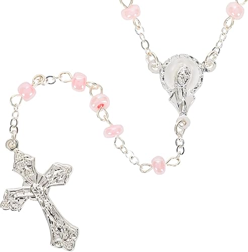 Miniatura 4 de Roman Giftware Inc., regalos para niños, bebé nuevo, caja de 0.75 pulgadas de alto Bless Girl con rosario, religioso, inspirador, duradero (2 x 2 x