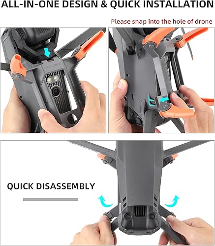 Miniatura 7 de Tren de aterrizaje compatible con DJI Mavic 3 Pro Spider - Kit de extensión plegable para tren de aterrizaje, accesorios para drones (gris)