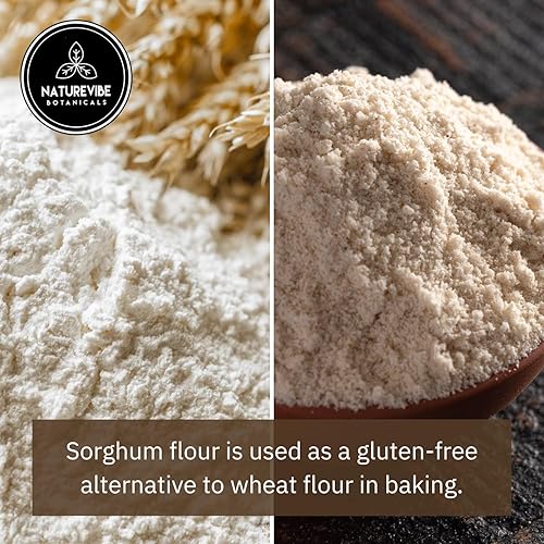 Miniatura 4 de Naturevibe Botanicals Harina de sorgo de 5 libras de calidad premium  Se utiliza para hornear y como espesante
