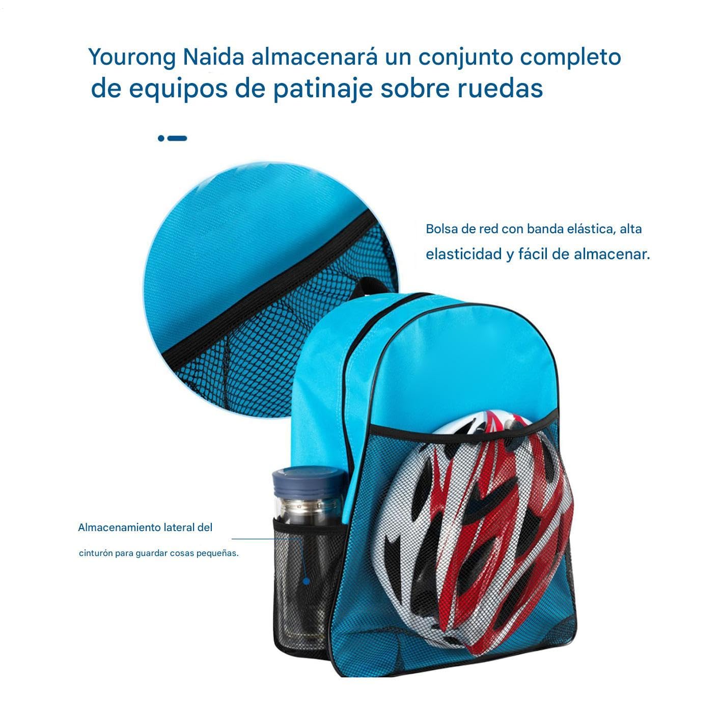 Genérico Bolsa para Patines, Mochila para Patines Niños Adulto, Bolsa De Almacenamiento para Patines En Línea para Patines De Hielo, Ideal para Viajes Y Entrenamiento Al Aire Libre, 35x17x43cm