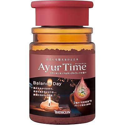 アーユルタイム バランスデイ バスソルト フランキンセンス&サンダルウッドの香り 本体 ボトル 520g(約13回分) 天然精油