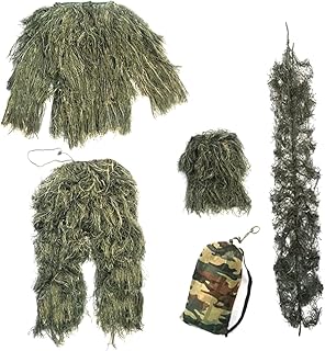 BESPORTBLE 1 Conjunto/5 Pçs Verde Selva Floresta Terno Roupas Da Selva Floresta Camo Terno Roupas Selva Camuflagem Roupas Folha Camuflagem Terno