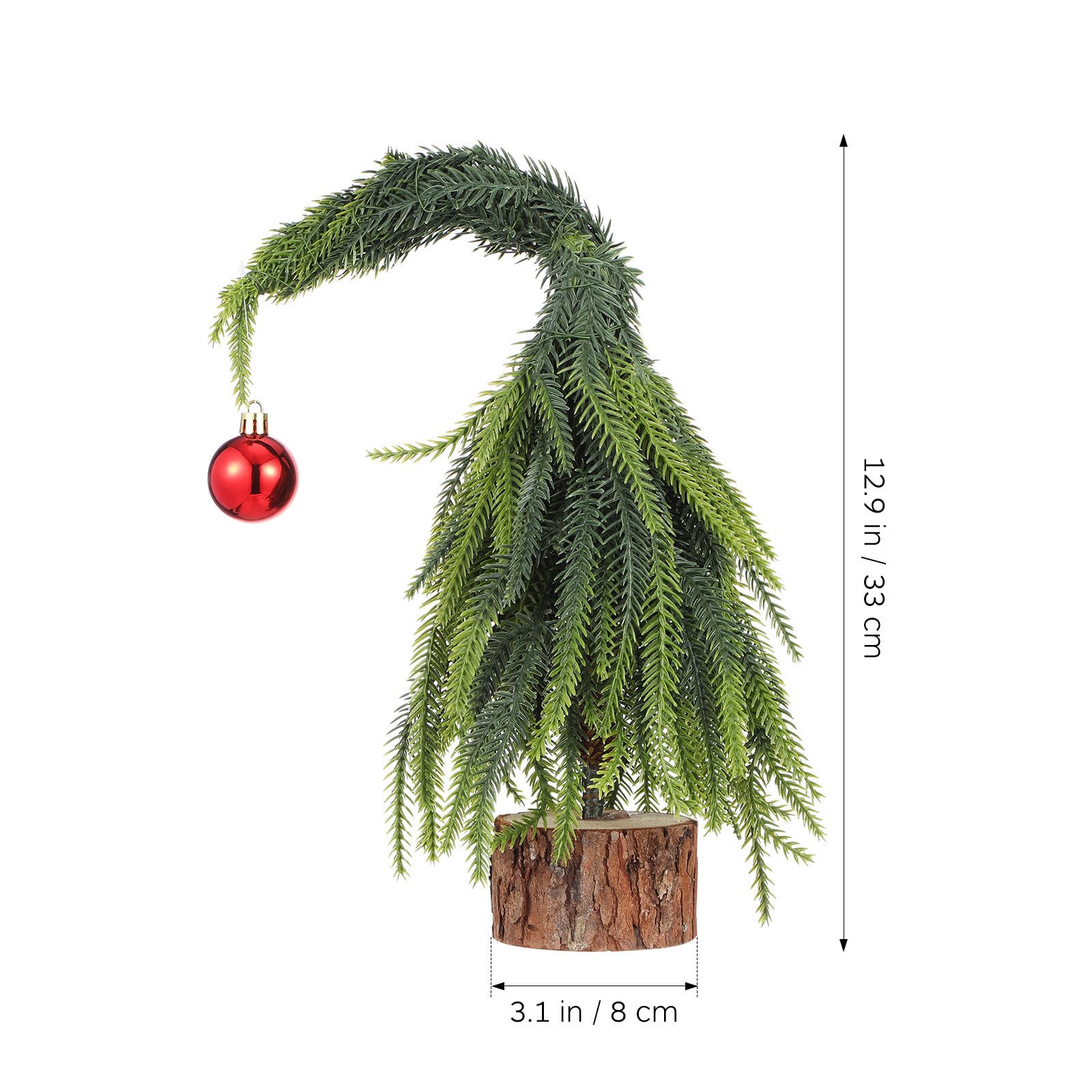 NUOBESTY 2 Pièces Mini Sapin de Noël de Table Vert 30cm, Base en Bois,