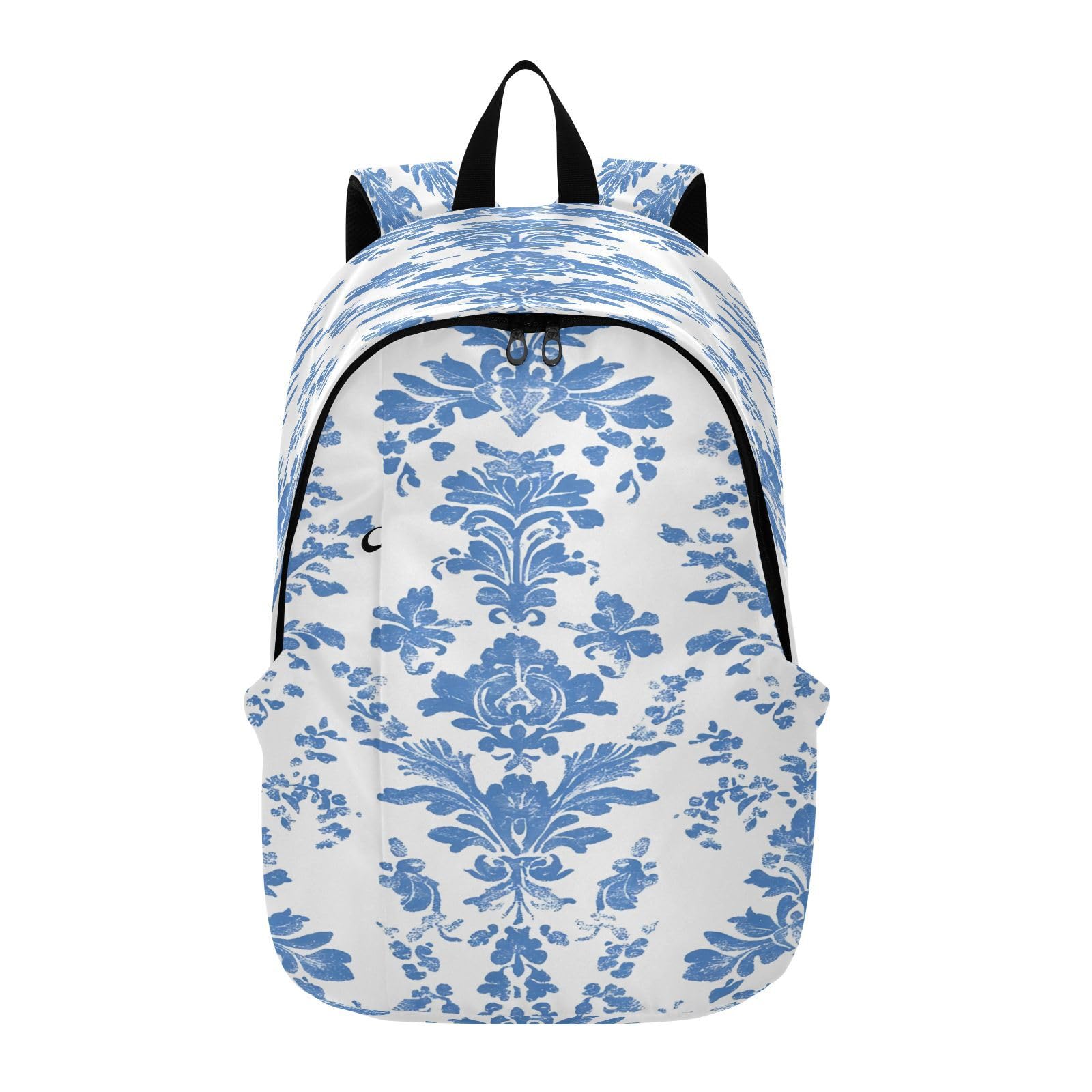 CEBUGI Blue Damask Pattern Travel Backpack Casual Daypack Backpacks Lightweight Hiking Backpack for Women and Men Daily Use