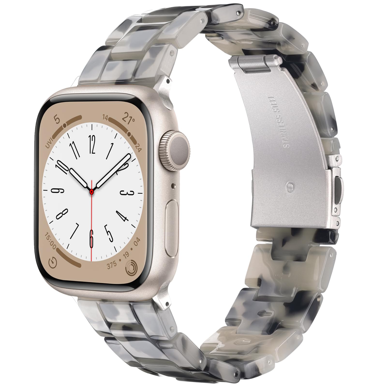 V.R.HOPE Resin Band Compatible with Apple Watch Band for Women 42mm44mm45mm46mm49mm Starlight Fashion Lightweight Bracelet for iWatch Series Ultra3/11