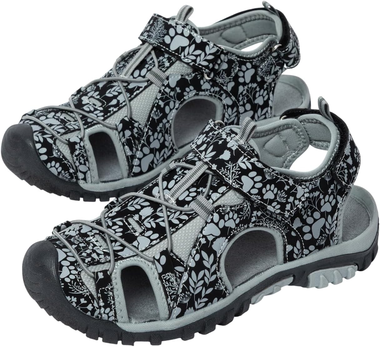 GreaterGood Walking Paws Comfort Sport Sandals Closed Toe Adjustable Lightweight Flexible Durable Outdoor Shoes for Women Hiking Gardening