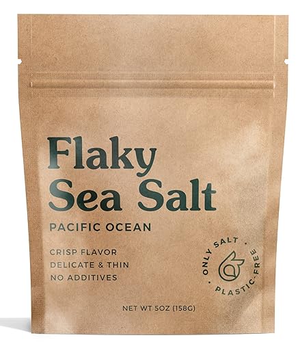 Sal marina escamosa, totalmente natural, sin aditivos, bolsa de 5 onzas
