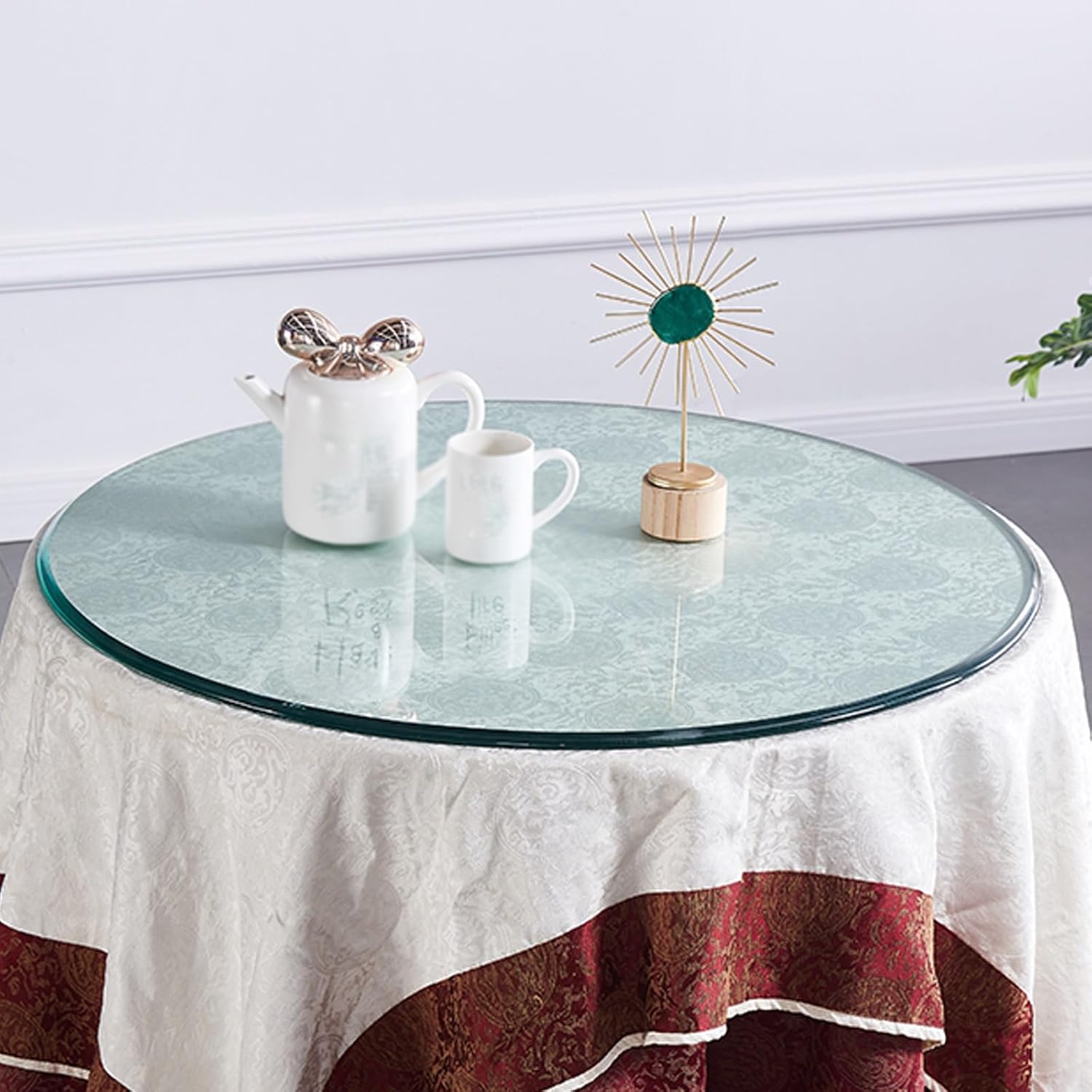 HJXGQJM Tempered Glass Kitchen Table Top，DIY Self-Made Glass Table Tops for Coffee Tables, Circular Replacement Countertop，for Dining Table, Coffee Table, Restaurant Table(55CM(22INCH))