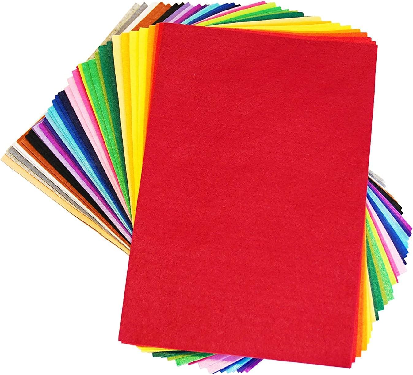 DIYR 40 Pcs Colored Felt Fabric Sheets 6 x 6 in, DIY Craft Sewing Patchwork Fabric, Assorted Color Polyester Sheets for Arts and Crafts