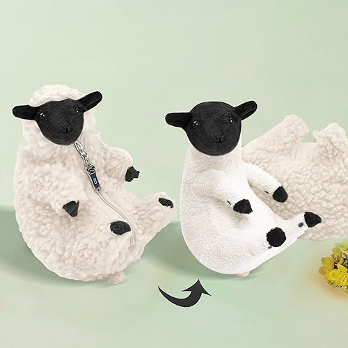 Miniatura 2 de AGRIMONY Lindos animales de peluche de oveja afeitada, juguetes de peluche Kawaii de cordero, día de San Valentín, día de la madre, cumpleaños,