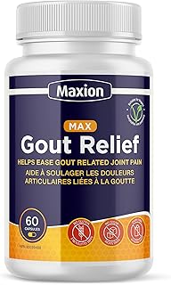 Maxion Gout Relief Capsules to Relieve Pain, Manage Inflammation, and Reduce Uric Acid, Potent Antioxidant, 60 Capsules