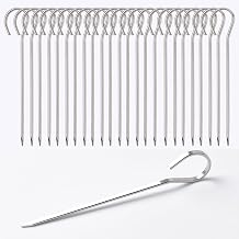 24 pack Flat Stainless Skewers, HONSHEN 4.75 inch Mini Short Barbecue Needle Barbecue Skewers,Baking Rods,Corn on The Grill 4.75 INCH Flat BBQ 24P